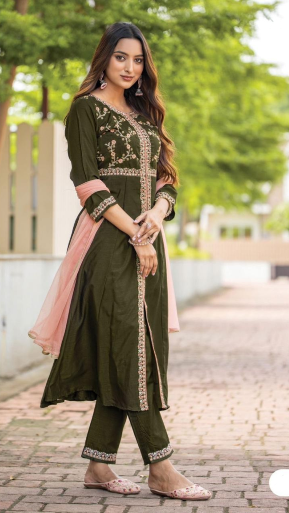 Salwar Suit set with flare in the top