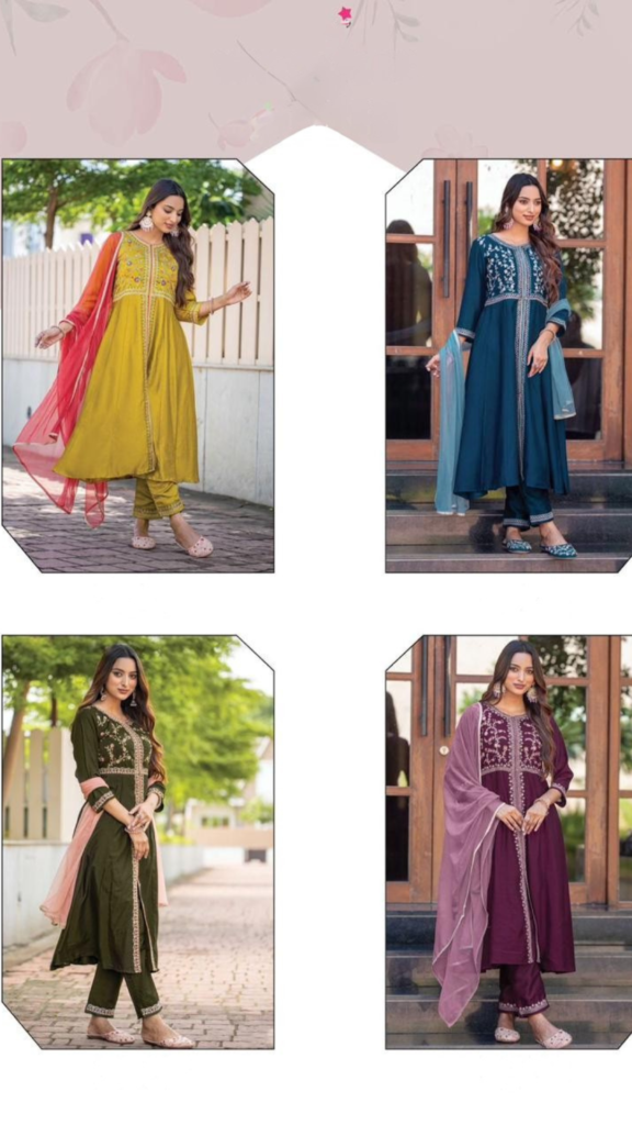 Salwar Suit set with flare in the top