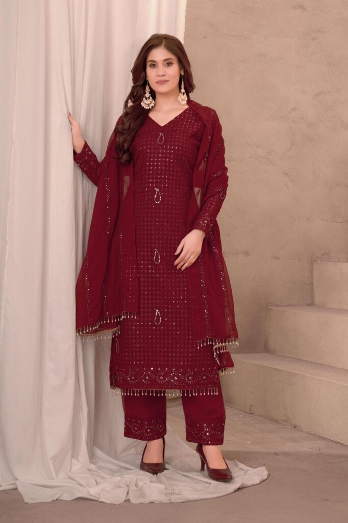 Perfect Maroon Salwar Kameez set
