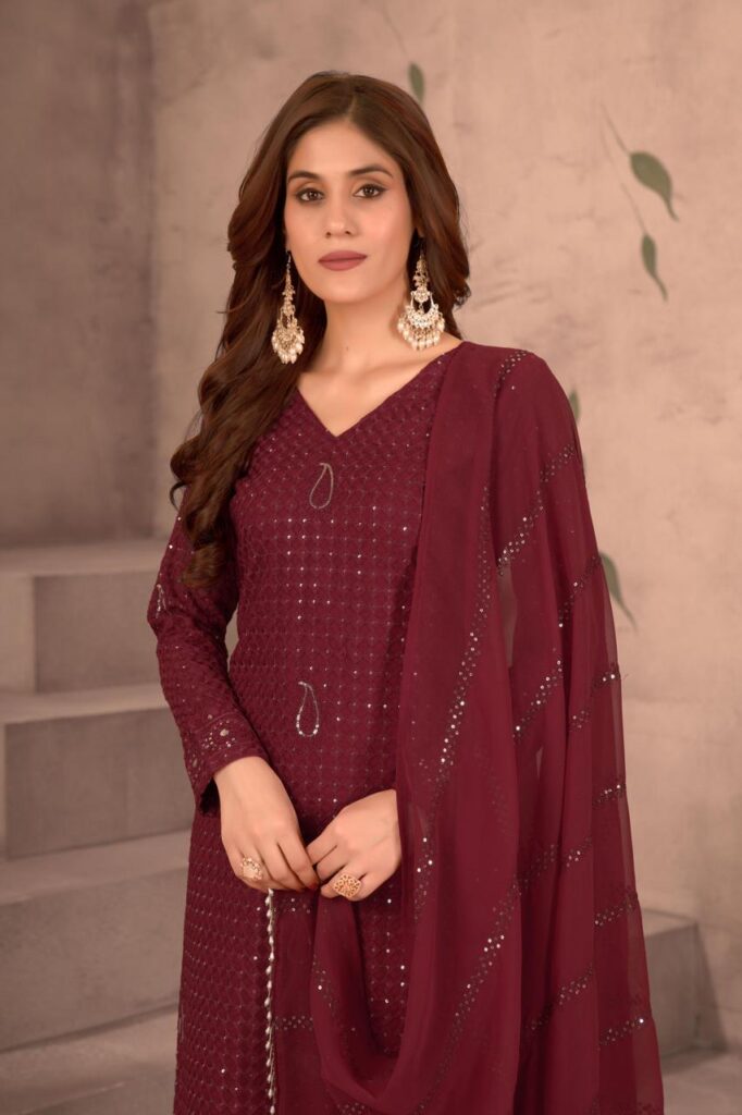 Perfect Maroon Salwar Kameez set