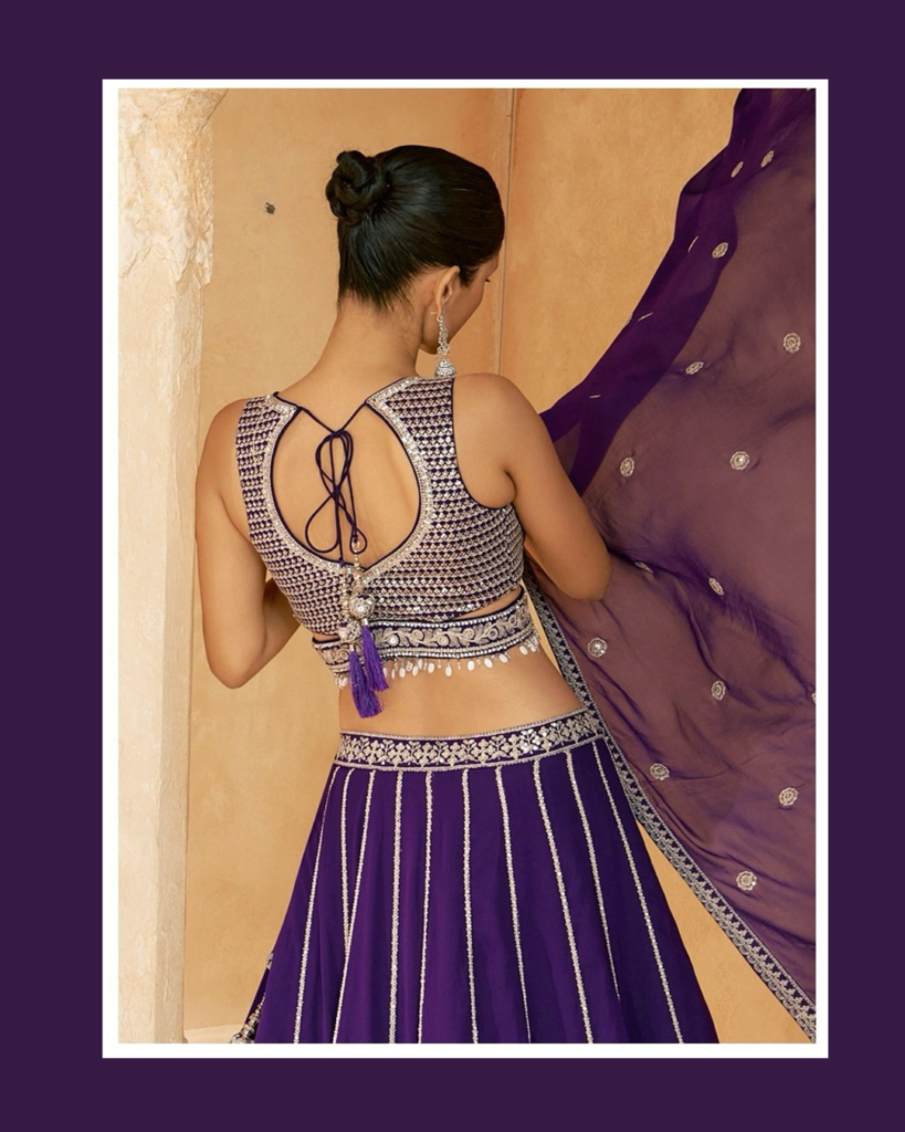 Regal Purple Lehenga with heavy work on blouse
