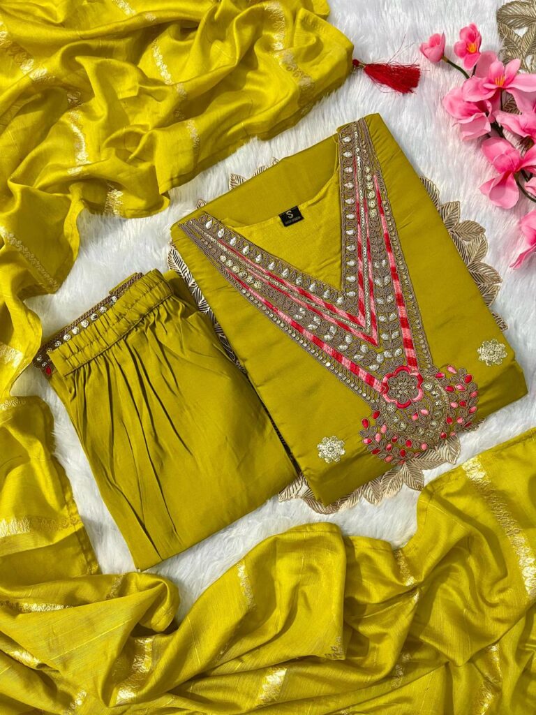 Green Kurta Pant Dupatta Set