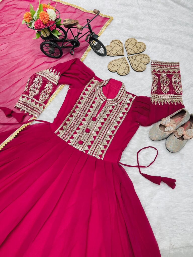 Scarlet Pink Anarkali Gown dress