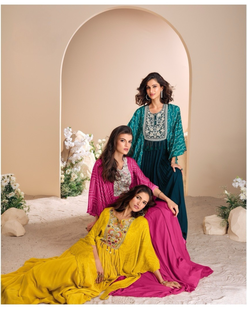 Yellow Full length Kaftan style gown