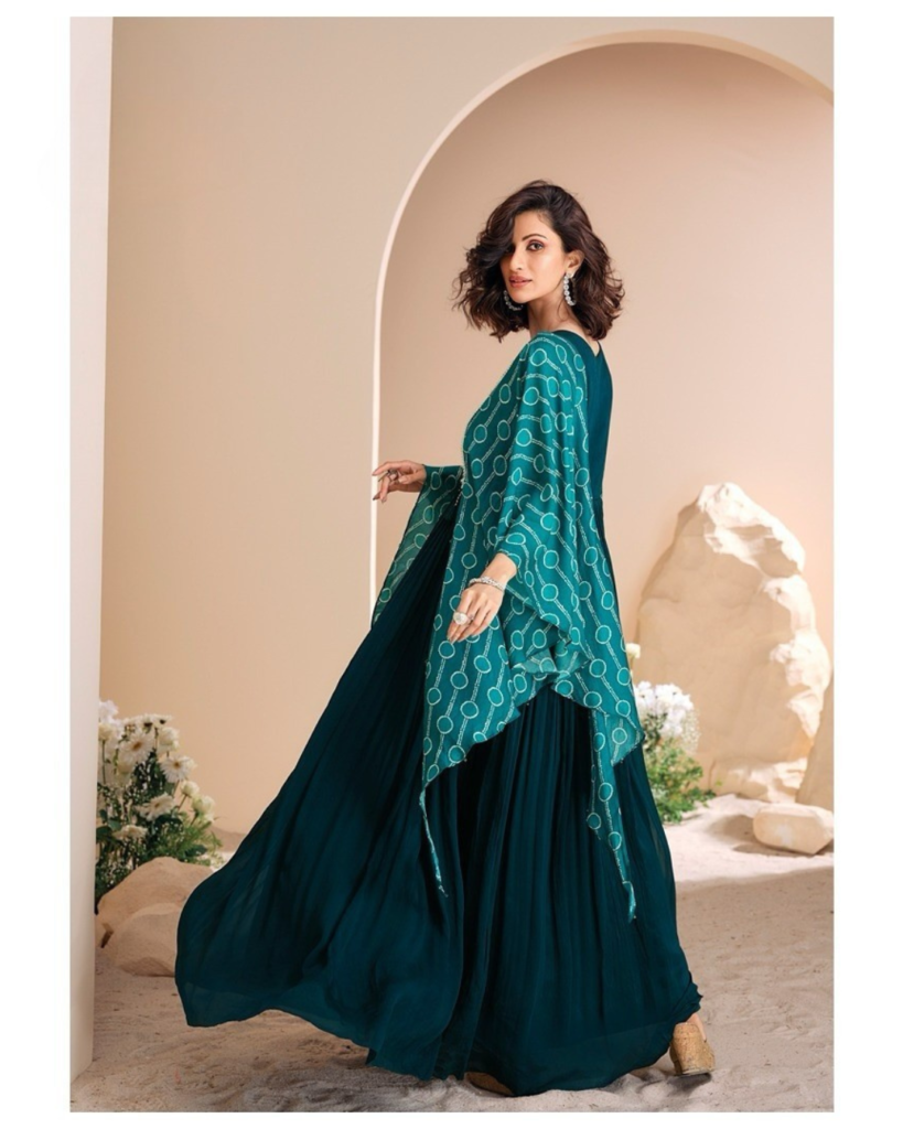 Teal Blue Full length Gown