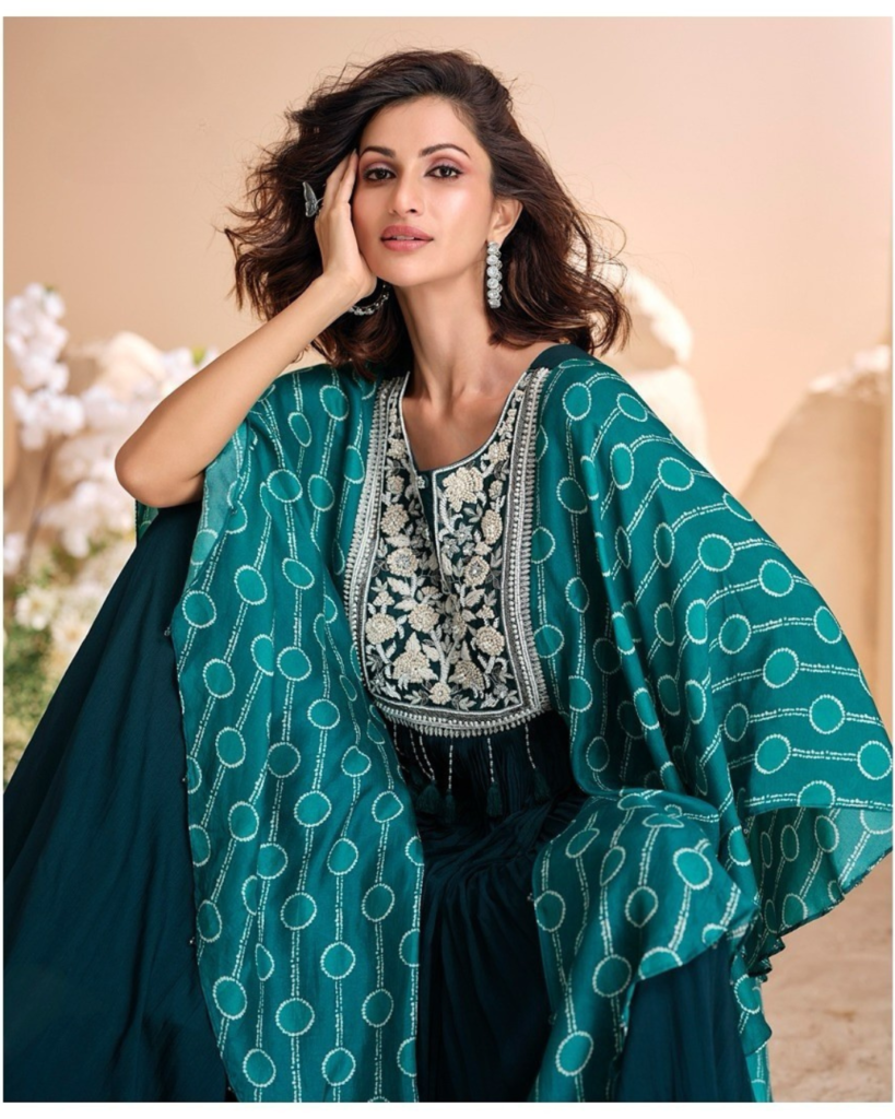 Teal Blue Full length Gown