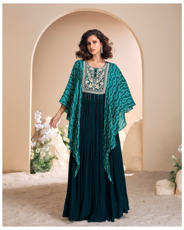 Teal Blue Full length Gown
