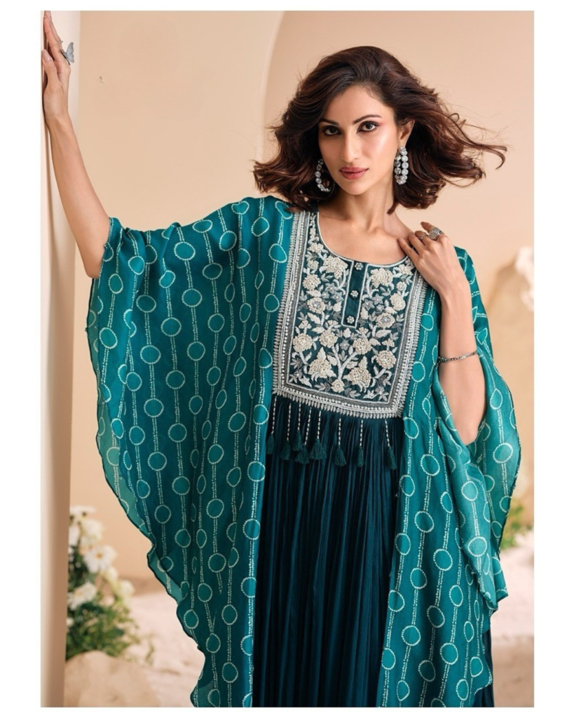 Teal Blue Full length Gown