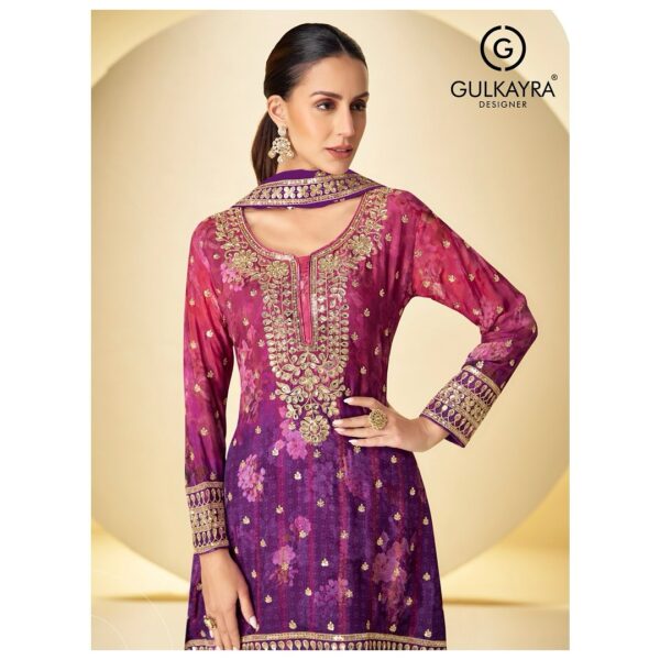 Purple pink Gota pati digital print Set