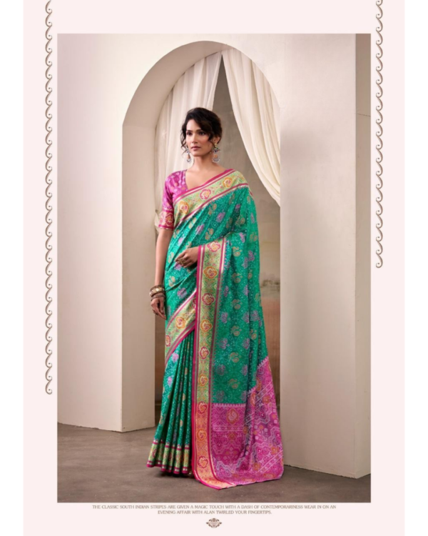 Jade Green Patola Silk Saree