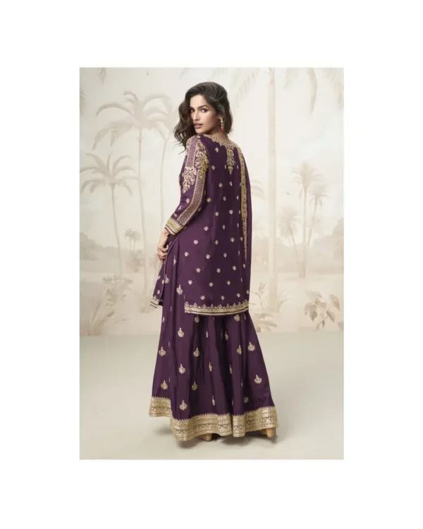 Deep Plum Ethnic Suit with Intricate Gold Embroidery ✨