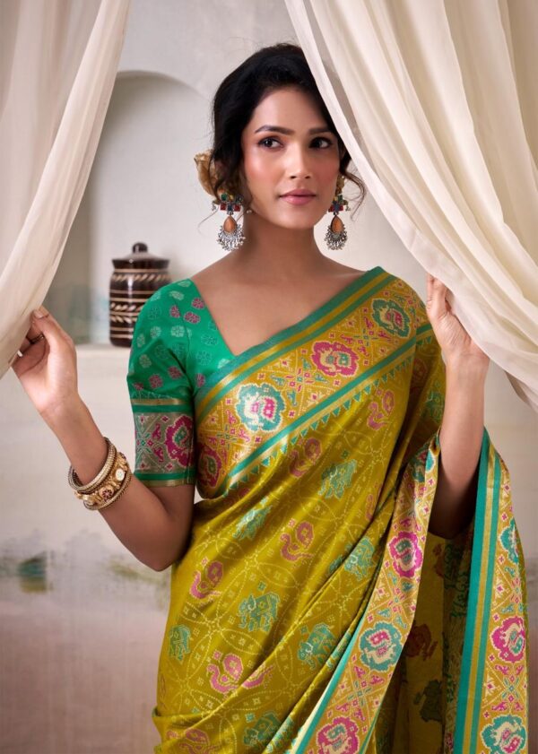 Mehendi Green Patola Silk Saree