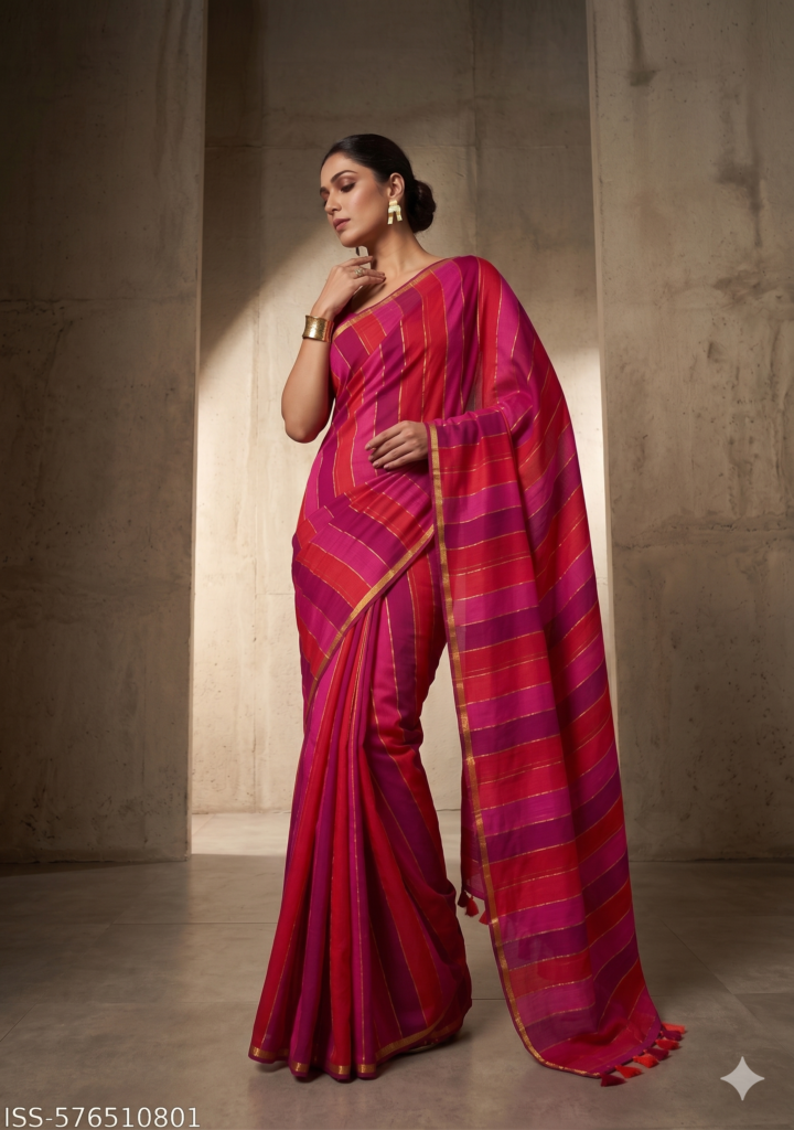 Pure Mul Cotton Sarees in Stripe