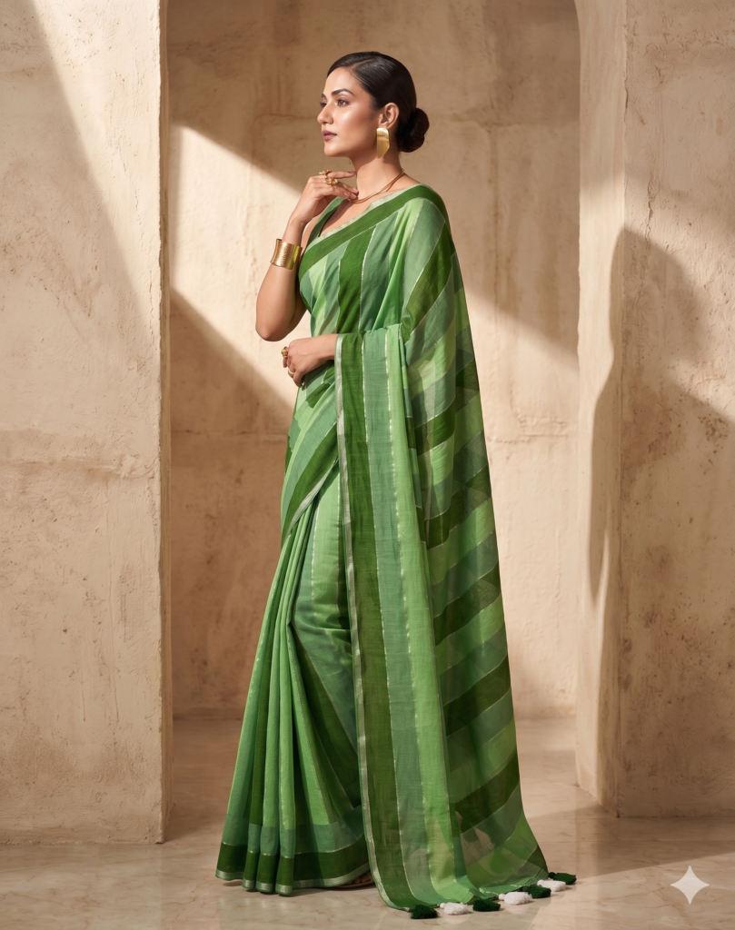 Pure Mul Cotton Sarees in stripes