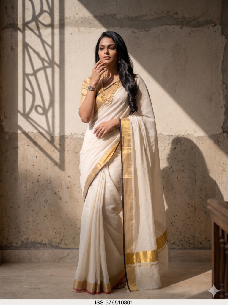 Pure Mul cotton Saree with black in border