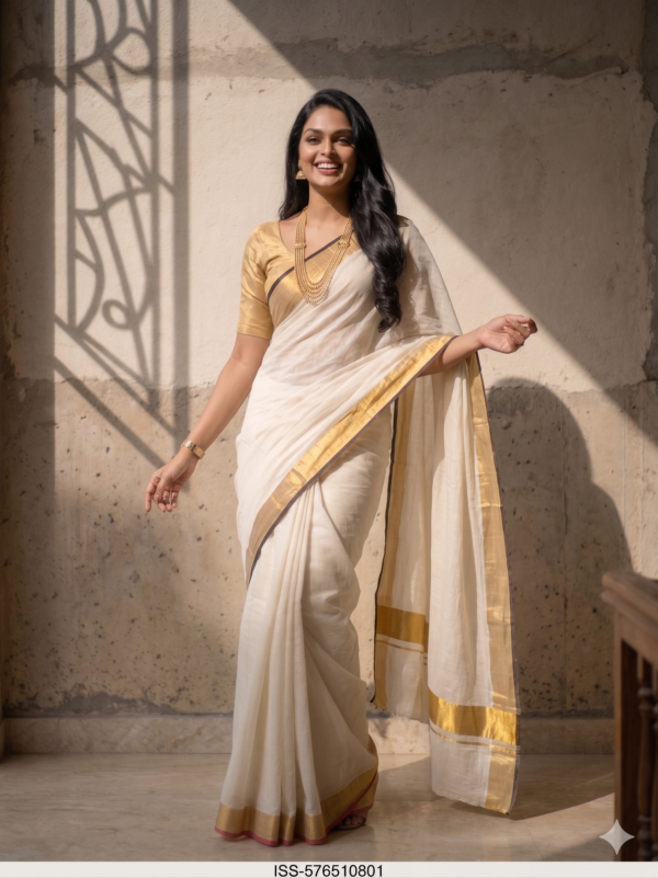 Pure Mul cotton Saree with black in border