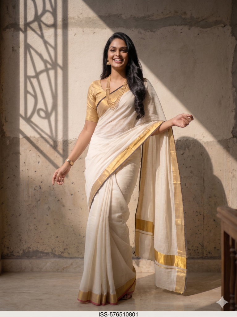 Pure Mul cotton Saree with black in border