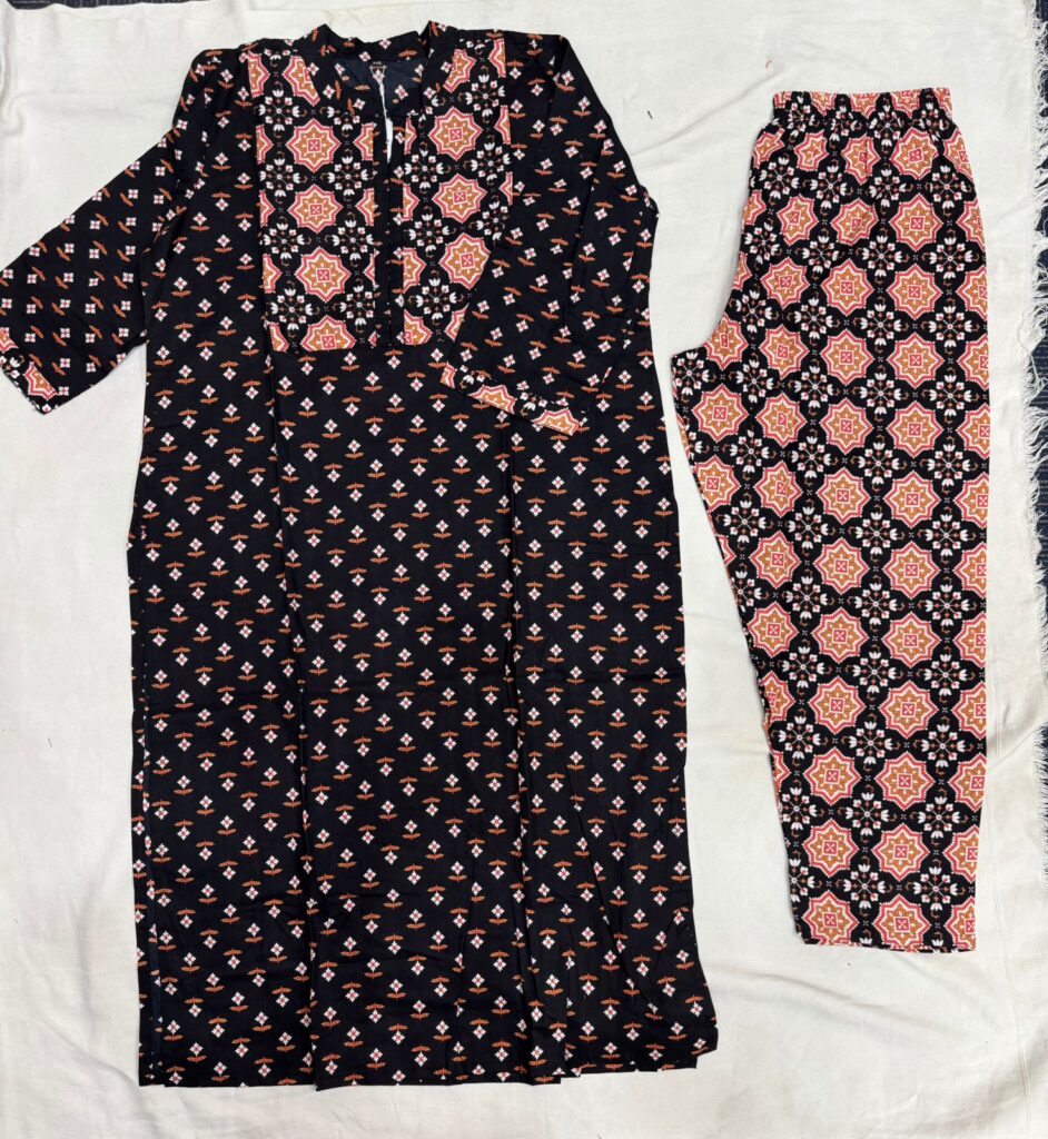 Black Pure cotton long Coord sets