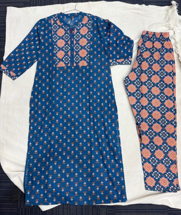Blue Long Cotton Coord sets