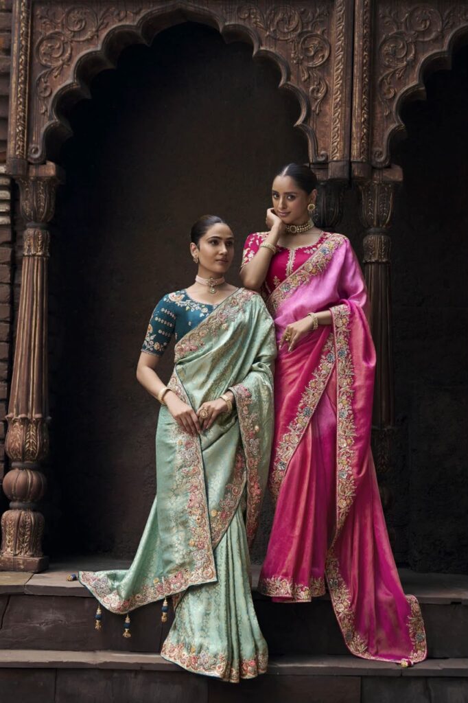 Mint Green Premium Wedding Collection Saree