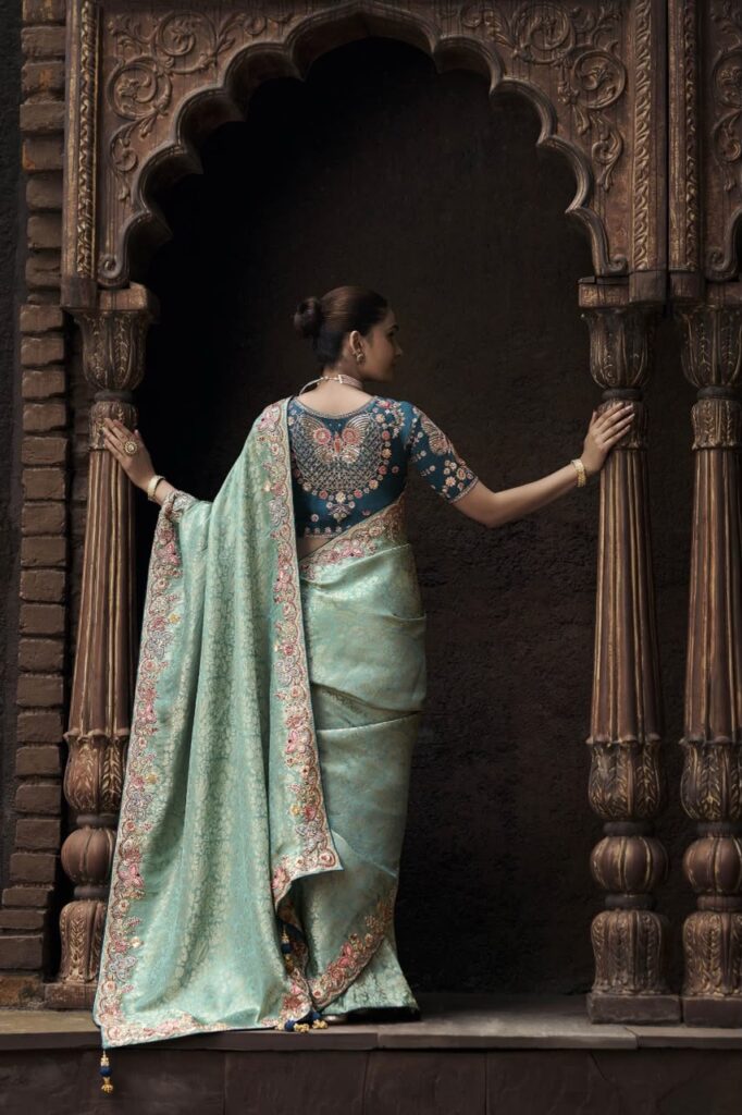 Mint Green Premium Wedding Collection Saree