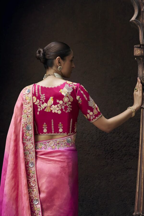 Pink Ombre Premium Wedding Saree