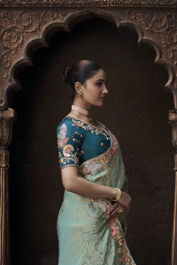 Mint Green Premium Wedding Collection Saree