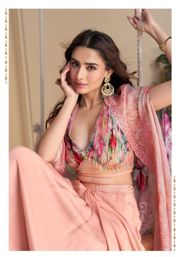 Light Peach Floral Three-Piece Set