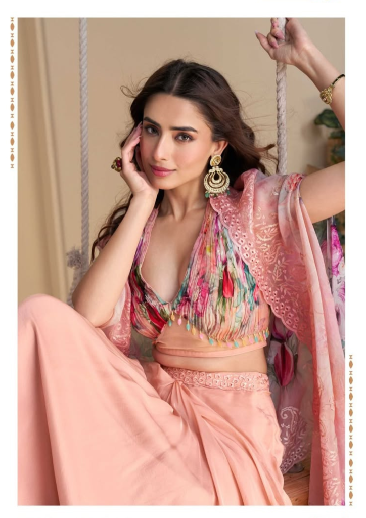 Light Peach Floral Three-Piece Set