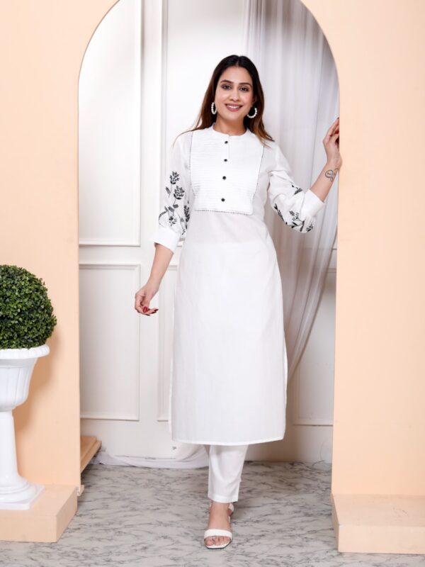 White Pure Cotton Long Coord Set – Elegant Everyday Wear for Dubai Summers